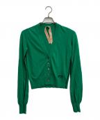 N°21ヌメロヴェントゥーノ）の古着「サイドラインニットカーディガン」｜グリーン