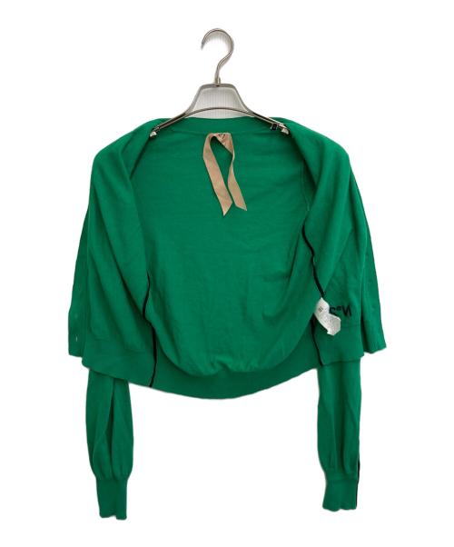 N°21（ヌメロヴェントゥーノ）N°21 (ヌメロヴェントゥーノ) サイドラインニットカーディガン グリーン サイズ:38の古着・服飾アイテム