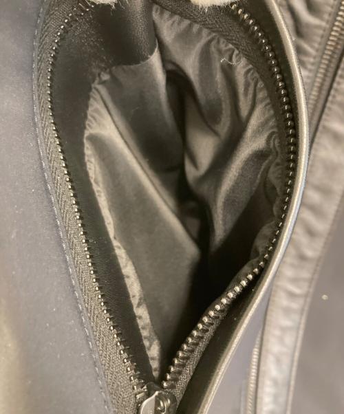 EMMETI（エンメティ）EMMETI (エンメティ) ナイロン切替ラムレザージャケット ブラック サイズ:48の古着・服飾アイテム