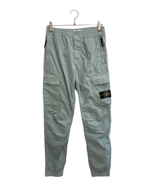 STONE ISLAND（ストーンアイランド）STONE ISLAND (ストーンアイランド) ガーメントダイコットンストレッチシャーリングテーパードリブカーゴパンツ スカイブルー サイズ:W29の古着・服飾アイテム