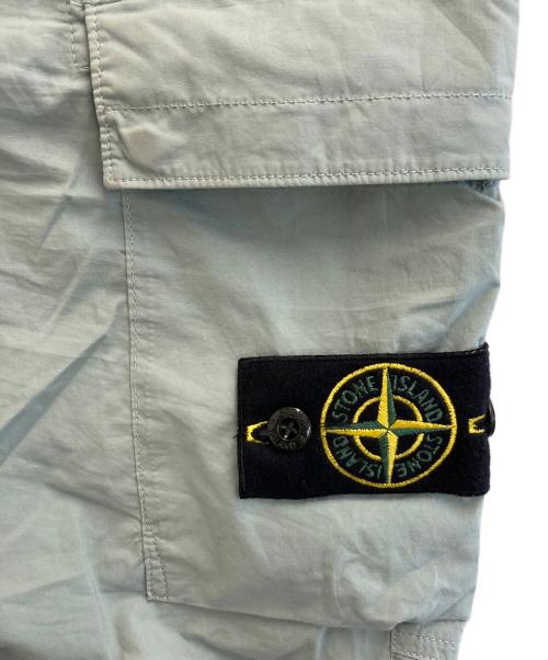 STONE ISLAND（ストーンアイランド）STONE ISLAND (ストーンアイランド) ガーメントダイコットンストレッチシャーリングテーパードリブカーゴパンツ スカイブルー サイズ:W29の古着・服飾アイテム