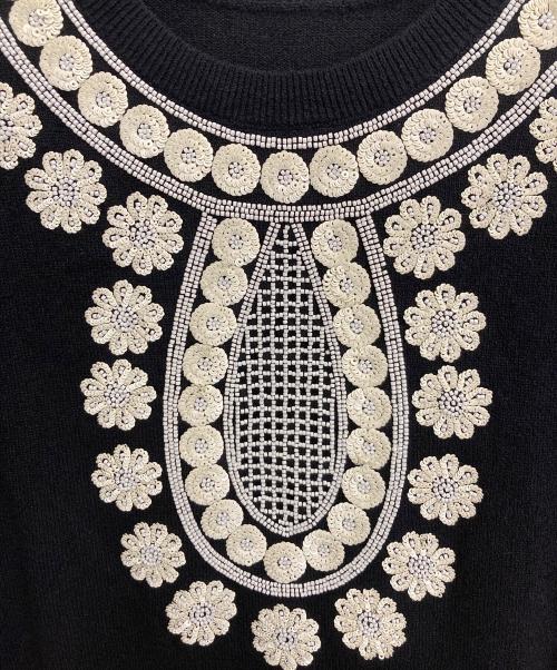 GRACE CONTINENTAL（グレースコンチネンタル）GRACE CONTINENTAL (（グレースコンチネンタル) エスニック刺繍ニットワンピース ブラック サイズ:36 未使用品の古着・服飾アイテム