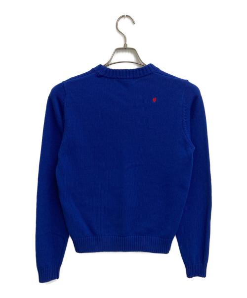 DOUBLE STANDARD（ダブルスタンダード）DOUBLE STANDARD (ダブルスタンダード) インターシャニットロゴプルオーバー ブルー サイズ:SIZE M (38)の古着・服飾アイテム