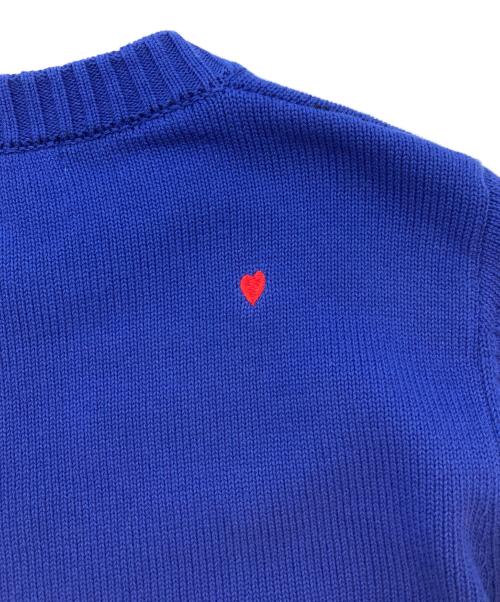 DOUBLE STANDARD（ダブルスタンダード）DOUBLE STANDARD (ダブルスタンダード) インターシャニットロゴプルオーバー ブルー サイズ:SIZE M (38)の古着・服飾アイテム