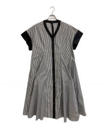 ADORE（アドーア）の古着「クリアストライプワンピース」｜ホワイト×ブラック