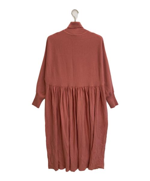Curensology（カレンソロジー）Curensology (カレンソロジー) ウールハイネックギャザーワンピース ピンク サイズ:SIZE Freeの古着・服飾アイテム