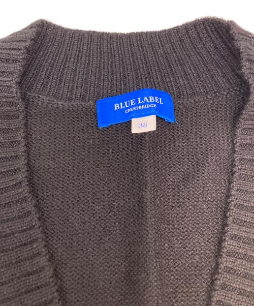 BLUE LABEL CRESTBRIDGE（ブルーレーベルクレストブリッジ）BLUE LABEL CRESTBRIDGE (ブルーレーベルクレストブリッジ) ヘアリークレストブリッジチェックジャカードカーディガン レッド×ブラック サイズ:SIZE 38の古着・服飾アイテム