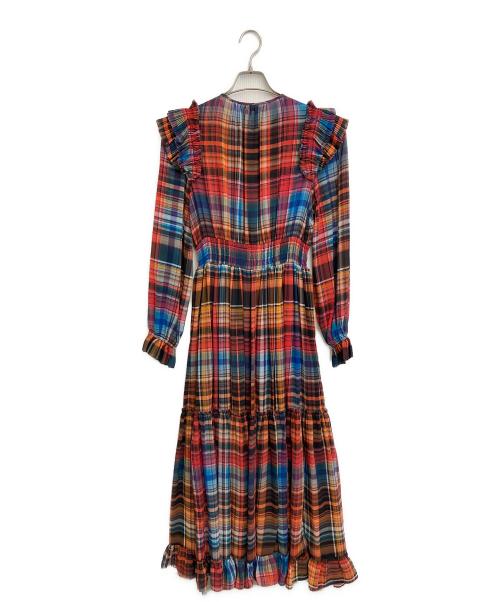 DOUBLE STANDARD（ダブルスタンダード）DOUBLE STANDARD (ダブルスタンダード) チェックシフォンマキシワンピース マルチカラー サイズ:38の古着・服飾アイテム