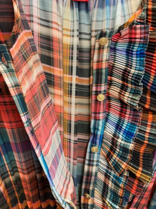 DOUBLE STANDARD（ダブルスタンダード）DOUBLE STANDARD (ダブルスタンダード) チェックシフォンマキシワンピース マルチカラー サイズ:38の古着・服飾アイテム