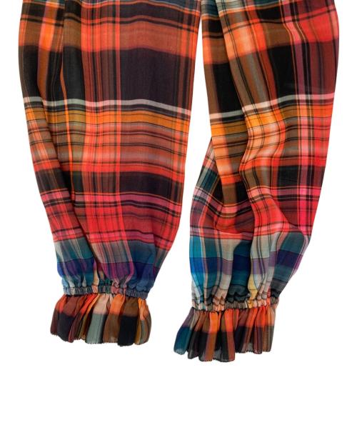 DOUBLE STANDARD（ダブルスタンダード）DOUBLE STANDARD (ダブルスタンダード) チェックシフォンマキシワンピース マルチカラー サイズ:38の古着・服飾アイテム