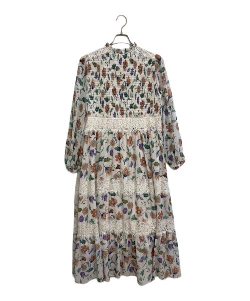 GRACE CONTINENTAL（グレースコンチネンタル）GRACE CONTINENTAL (（グレースコンチネンタル) サラサプリントティアードワンピース アイボリー サイズ:38の古着・服飾アイテム