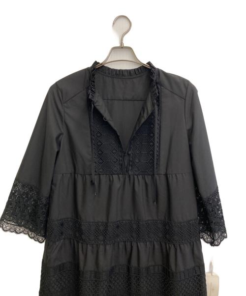 GRACE CONTINENTAL（グレースコンチネンタル）GRACE CONTINENTAL (（グレースコンチネンタル) レースコンビワンピース ブラック サイズ:SIZE S (36) 未使用品の古着・服飾アイテム