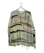 rurumuルルムウ）の古着「ダメージニット」｜グリーン