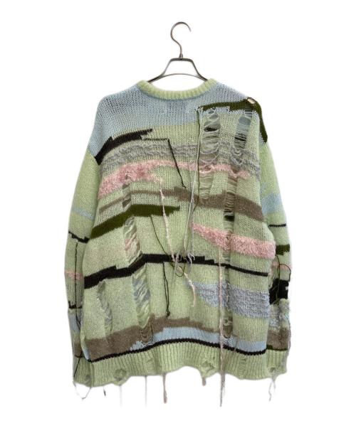 rurumu（ルルムウ）rurumu (ルルムウ) ダメージニット グリーン サイズ:SIZE Lの古着・服飾アイテム