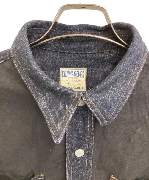 KOJIMA GENES（コジマジーンズ）KOJIMA GENES (コジマジーンズ) 富士金梅ダックコンボシャツ ネイビー×ブラック サイズ:SIZE XLの古着・服飾アイテム