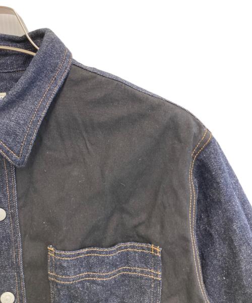 KOJIMA GENES（コジマジーンズ）KOJIMA GENES (コジマジーンズ) 富士金梅ダックコンボシャツ ネイビー×ブラック サイズ:SIZE XLの古着・服飾アイテム