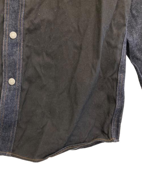 KOJIMA GENES（コジマジーンズ）KOJIMA GENES (コジマジーンズ) 富士金梅ダックコンボシャツ ネイビー×ブラック サイズ:SIZE XLの古着・服飾アイテム