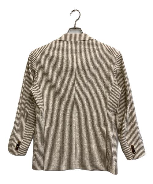 TAGLIATORE（タリアトーレ）TAGLIATORE (タリアトーレ) コットンストレッチシアサッカーソリッド2Bジャケット アイボリー サイズ:46の古着・服飾アイテム