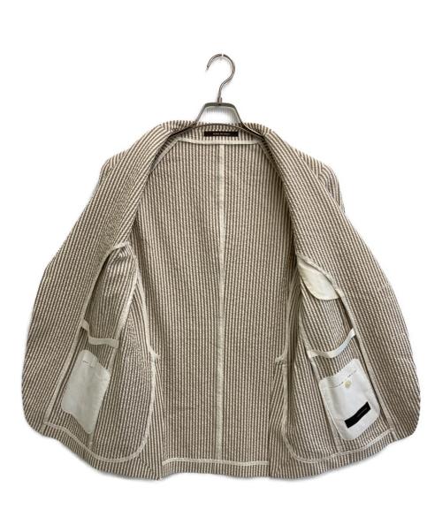 TAGLIATORE（タリアトーレ）TAGLIATORE (タリアトーレ) コットンストレッチシアサッカーソリッド2Bジャケット アイボリー サイズ:46の古着・服飾アイテム