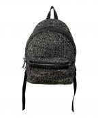 Saint Laurent Parisサンローランパリ）の古着「Mini City Glitter Backpack」｜シルバー×ブラック