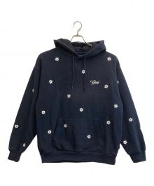 KEBOZ×nick gear（ケボズ×ニックギア）の古着「フラワーロゴ スウェットパーカー」｜ブラック