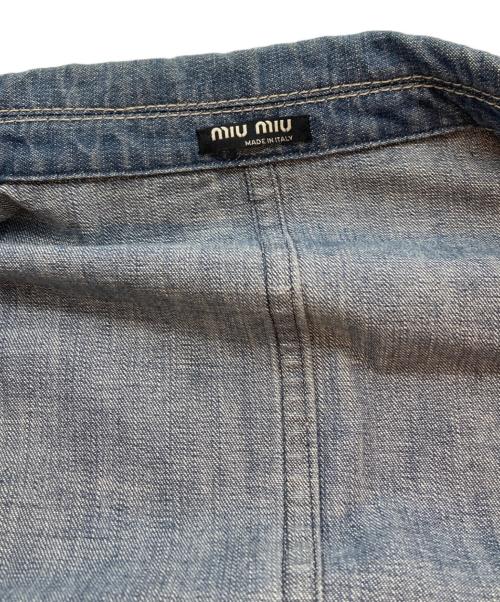 MIU MIU（ミュウミュウ）MIU MIU (ミュウミュウ) デニムテーラードジャケット ブルー サイズ:48の古着・服飾アイテム