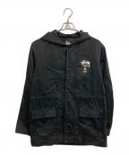stussyステューシー）の古着「10’s STUSSY WORLD TOUR FIELD PARKA TYPE COAT」｜ブラック