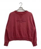 Maison Margielaメゾンマルジェラ）の古着「ロゴ刺繍 クルーネックスウェットシャツ」｜レッド