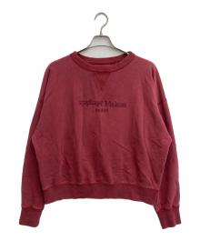 Maison Margiela（メゾンマルジェラ）の古着「ロゴ刺繍 クルーネックスウェットシャツ」｜レッド