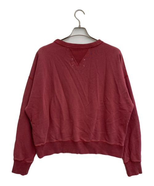 Maison Margiela（メゾンマルジェラ）Maison Margiela (メゾンマルジェラ) ロゴ刺繍 クルーネックスウェットシャツ レッド サイズ:SIZE XSの古着・服飾アイテム