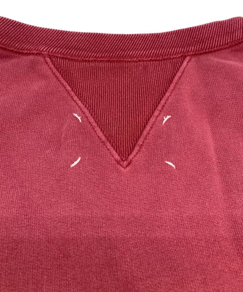 Maison Margiela（メゾンマルジェラ）Maison Margiela (メゾンマルジェラ) ロゴ刺繍 クルーネックスウェットシャツ レッド サイズ:SIZE XSの古着・服飾アイテム