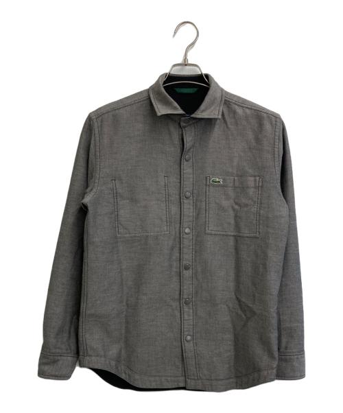 LACOSTE（ラコステ）LACOSTE (ラコステ) ダンガリー×ソリッドツイルのリバーシブルシャツ ブラック サイズ:SIZE Mの古着・服飾アイテム