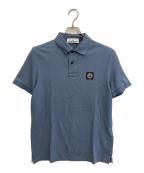 STONE ISLANDストーンアイランド）の古着「ロゴパッチスリムフィットポロTシャツ」｜スカイブルー