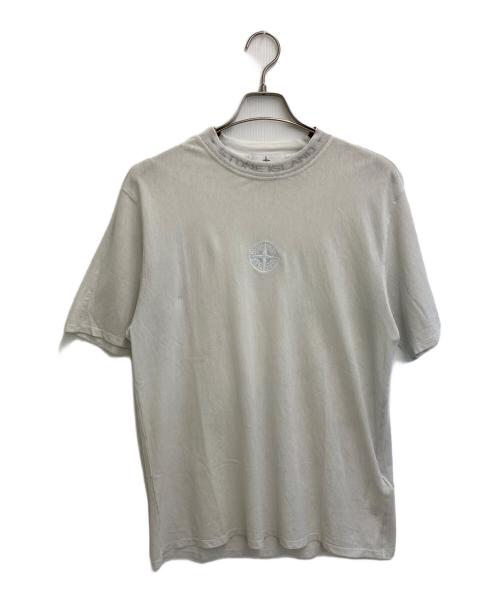 STONE ISLAND（ストーンアイランド）STONE ISLAND (ストーンアイランド) ネックロゴTシャツ ホワイト サイズ:SIZE Mの古着・服飾アイテム