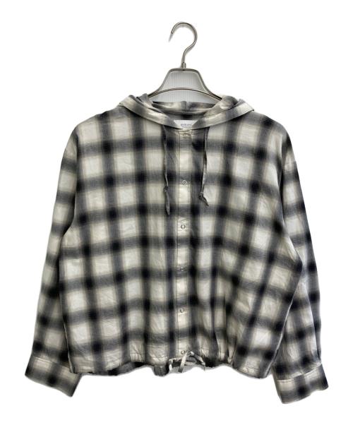 emmi（エミ）emmi (エミ) チェックフーディーシャツ グレー サイズ:one sizeの古着・服飾アイテム