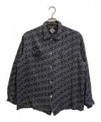 GAKKIN BUDSPOOLガッキン バッズプール）の古着「花罰家紋 長袖シャツ」｜ブラック
