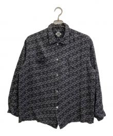 GAKKIN BUDSPOOL（ガッキン バッズプール）の古着「花罰家紋 長袖シャツ」｜ブラック