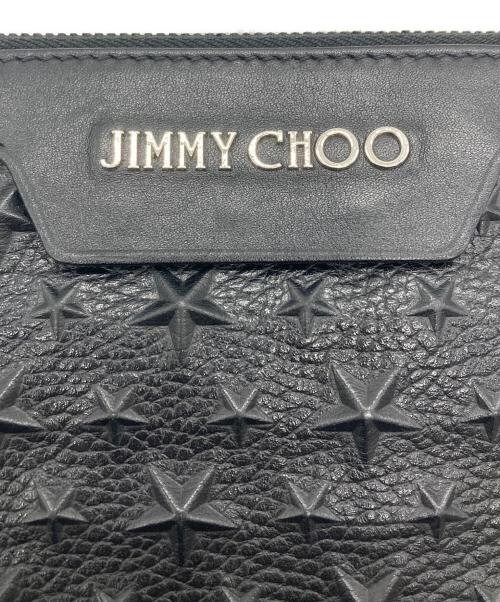 JIMMY CHOO（ジミーチュウ）JIMMY CHOO (ジミーチュウ) エンボスレザークラッチバッグ ブラックの古着・服飾アイテム