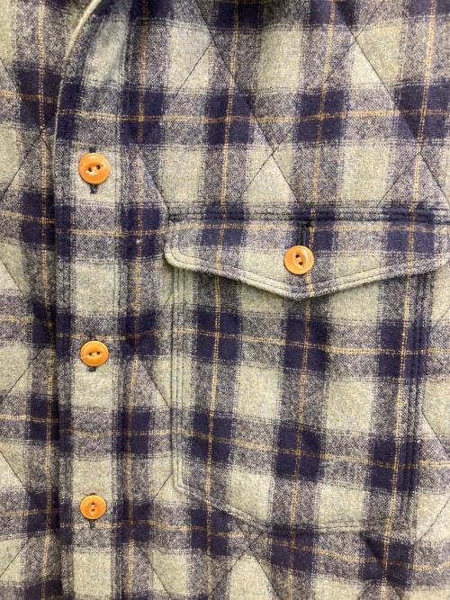BROOKS BROTHERS Red Fleece（ブルックスブラザーズレッドフリース）BROOKS BROTHERS Red Fleece (ブルックスブラザーズレッドフリース) PENDLETON (ペンドルトン) キルティングジャケット グレー×ネイビー サイズ:Mの古着・服飾アイテム