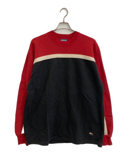 stussy（ステューシー）stussy (ステューシー) スウェット レッド×ネイビー サイズ:SIZE Mの古着・服飾アイテム