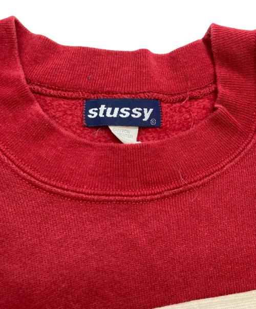 stussy（ステューシー）stussy (ステューシー) スウェット レッド×ネイビー サイズ:SIZE Mの古着・服飾アイテム