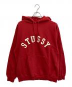 stussyステューシー）の古着「プルオーバーパーカー」｜レッド