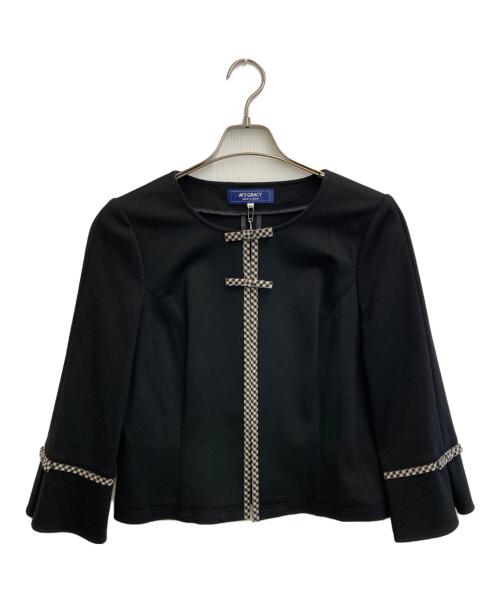 M'S GRACY（エムズグレイシー）M'S GRACY (エムズグレイシー) ノーカラージャケット ブラック サイズ:SIZE 42の古着・服飾アイテム