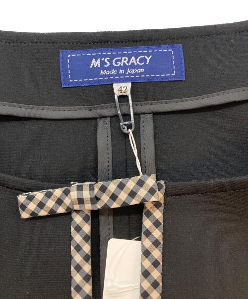 M'S GRACY（エムズグレイシー）M'S GRACY (エムズグレイシー) ノーカラージャケット ブラック サイズ:SIZE 42の古着・服飾アイテム
