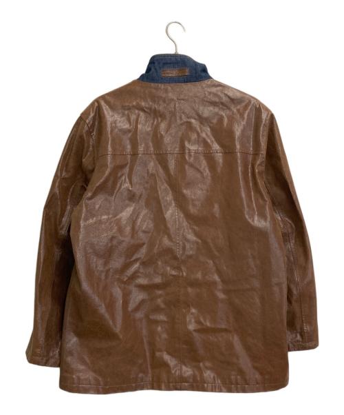 BALMAIN（バルマン）BALMAIN (バルマン) デニム×ピッグレザー リバーシブルジャケット インディゴ×ブラウン サイズ:SIZE LLの古着・服飾アイテム