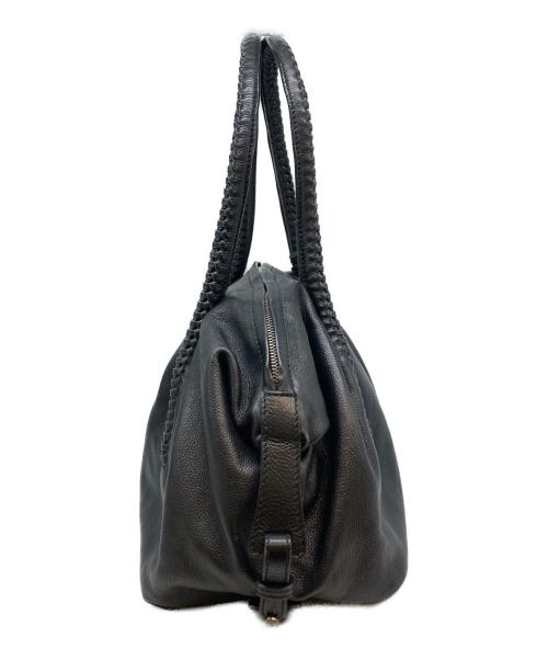Salvatore Ferragamo（サルヴァトーレ フェラガモ）Salvatore Ferragamo (サルヴァトーレ フェラガモ) 編み込みレザーハンドバッグ ブラックの古着・服飾アイテム