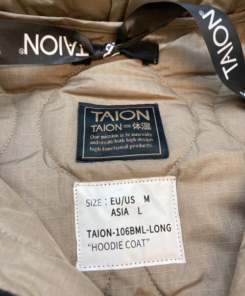 TAION（タイオン）TAION (タイオン) ミリタリー フード ダウンコート ブラック×グレー サイズ:SIZE L 未使用品の古着・服飾アイテム