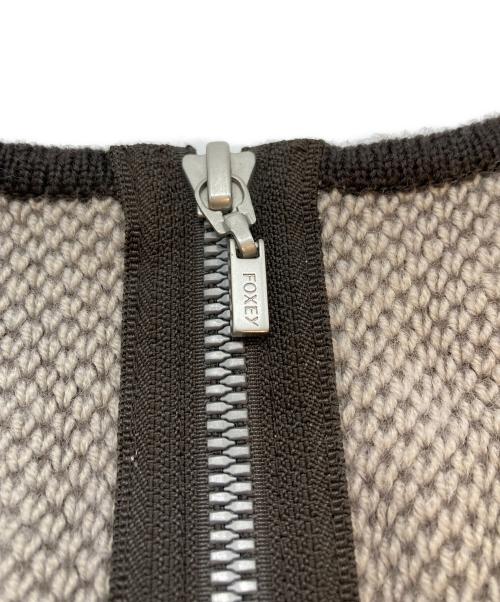 FOXEY（フォクシー）FOXEY (フォクシー) Knit Suit Chiboust ベージュ×ブラウン サイズ:SIZE 40の古着・服飾アイテム