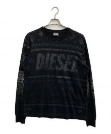 DIESEL（ディーゼル）の古着「L/Sプリントカットソー」｜ブラック