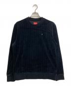 SUPREMEシュプリーム）の古着「16AW velour crewneck」｜ブラック